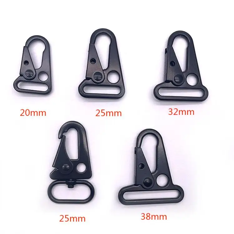 BT-Z025S Zinc Alloy 25mm Olecranon Clasp Matt Black Carabiner Hk Clip Swivel Snap Hook Hk Style