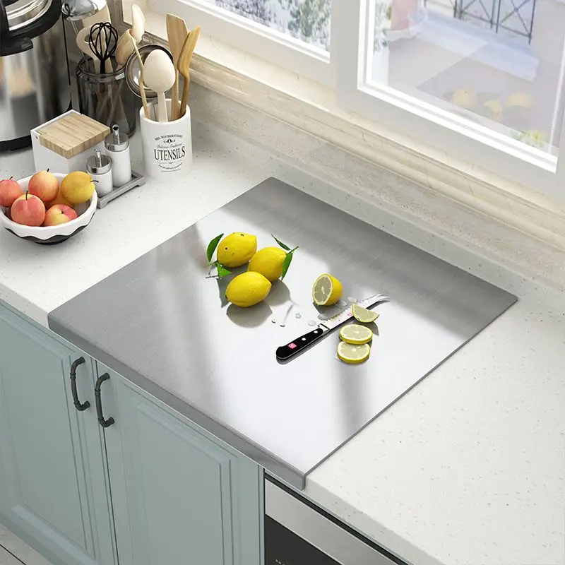 Cutting Bake Board Stainless Steel Double-Sided Kneading Panel Thickened Rolled Chopping Board for Kitchen Household Use