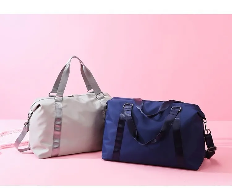 Waterproof Overnight Shoulder Gym Bag for Women Travel Duffel in Blue, Black, Grey, Pink Perfect for Outdoor Activities Waterproof Overnight Shoulder Gym Bag for Women Travel Duffel in Blue, Black, Grey, Pink Perfect for Outdoor Activities