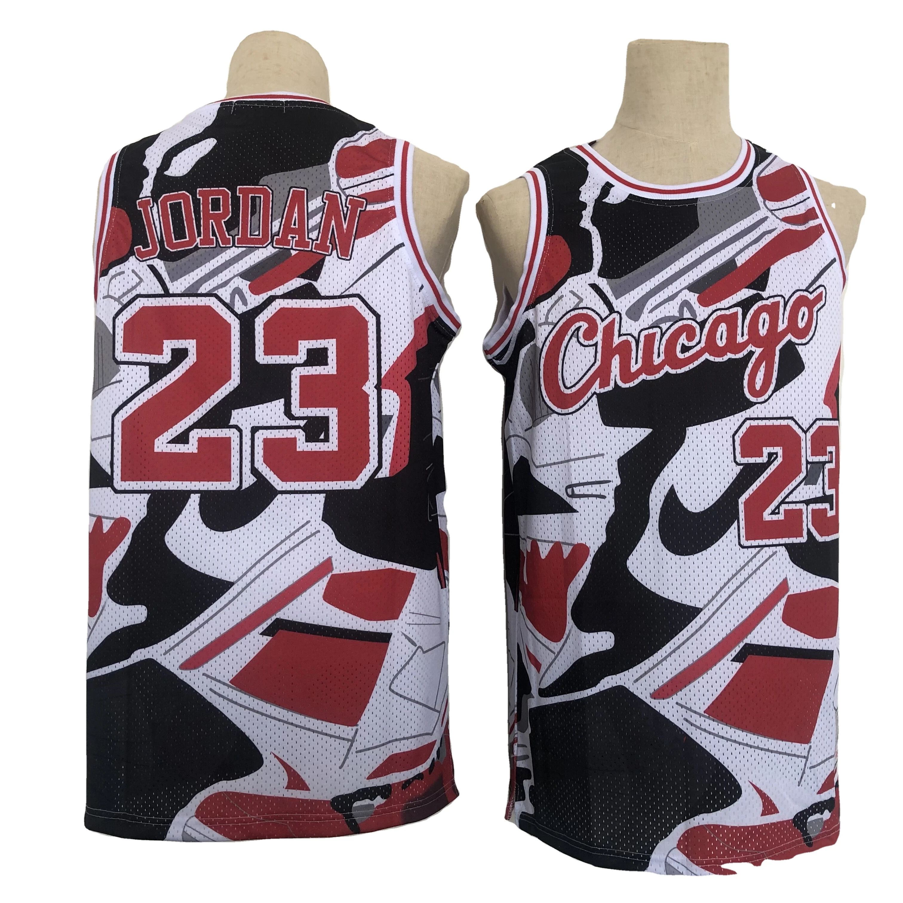 Wholesale Sublimated Basketball jersey Bull no. 23 limited edition Mesh  breathable basketball jersey fitness training jersey From m.