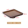 จานสูงสีน้ำตาลทรงสี่เหลี่ยม 20*20*6