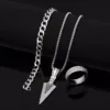 1-Silver arrow necklace+bracelet+ring