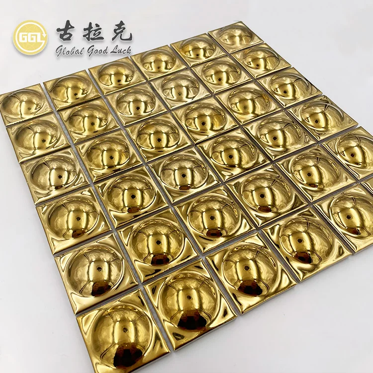 Hot Selling Luxury Gold Mosaic Wall Tile Backsplash Ceramic Mosaic Tile