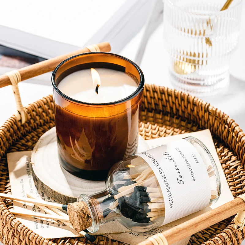 Безопасные сочетания в аптечной стеклянной бутылке, аксессуар для свечи, подставка с цветными наконечниками, набор из 50 спичек