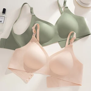 Hot Sale Wireless Seamless Breathable Maternity Breastfeeding Bras One Hand Open for Daily Night Use Pregnant Lactating Women
