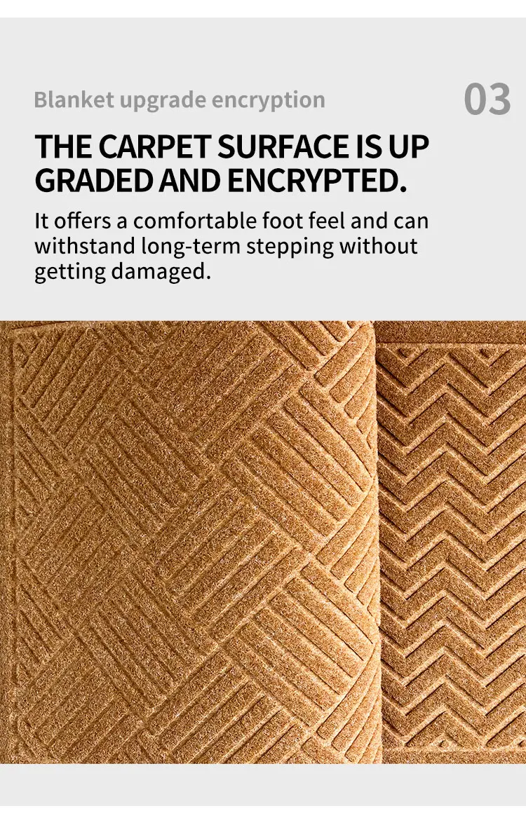 Hot Sale Custom Embossed Design Non-Slip Outdoor Coconut Brown Entrance Door Mat(图6)