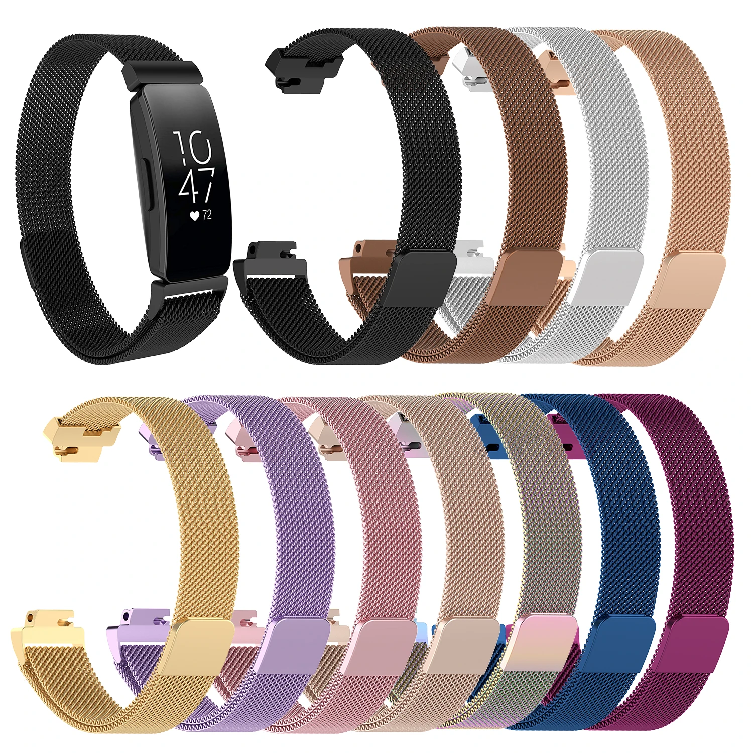 Milanese Magnetic Loop Strap Steel Wrist Band for Fitbit Inspire Inspire HR US 