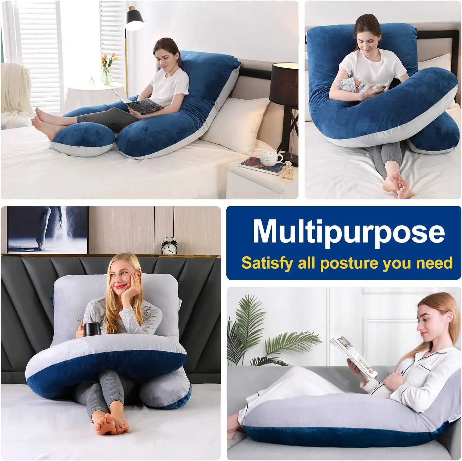 Pregnancy Pillows Sleeping 55 Inches Ushape Full Body Pillow And