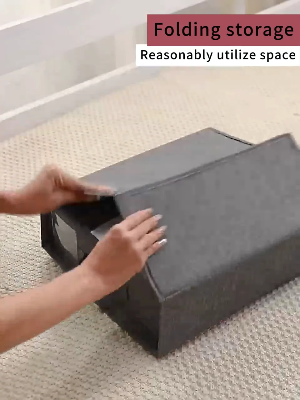 Bed Sheet Storage Box Foldable Cube Sheet Set Organizer With Zipper For