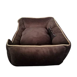 New luxury dog washable velvet sofa dog bed orthopedic memory foam pet calming bed