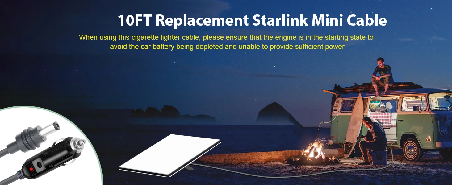 12v Car Cigarette Lighter to DC 5521 Power Cable for Starlink Mini DC 5.5* 2.1mm Charge Cable插图1