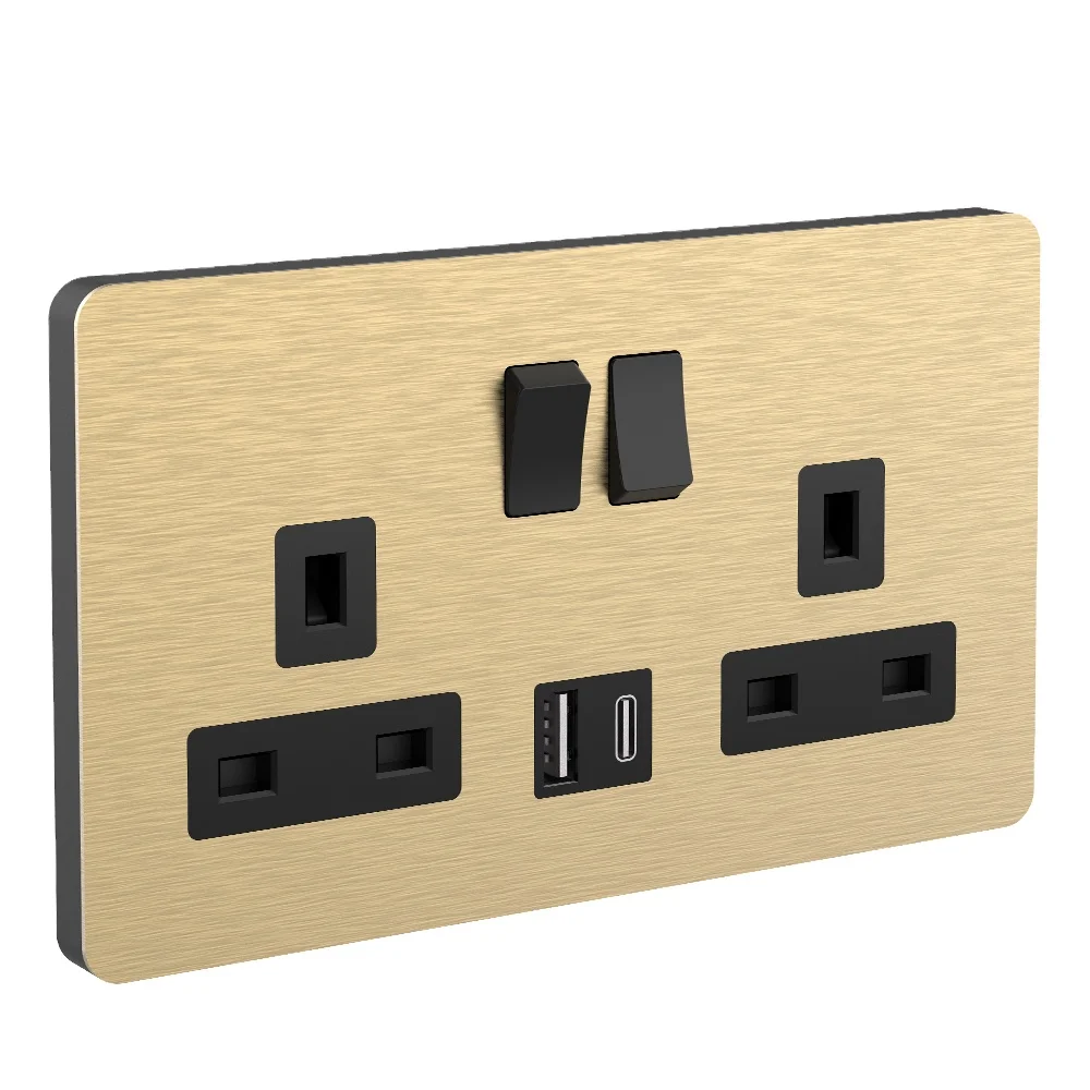 Uk Matte 13a 2g Switched Socket With Usb Port Double Switched Socket & Switches Uk 13a With 3.6a