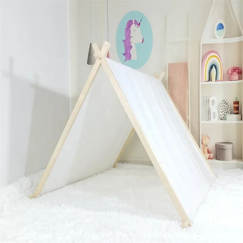 Kids Teepee Sleepover Tent Washable Foldable Toddler Play Tent for Kids Slumber Party Girls Boys Indoor Outdoor