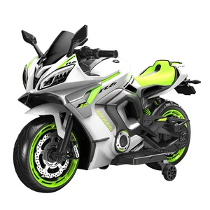 Children's Electric Motorcycle Power Indicator Kids Ride-on Toy with 2 Plastic Wheels for 2-4 Years and 5-7 Years Age Range