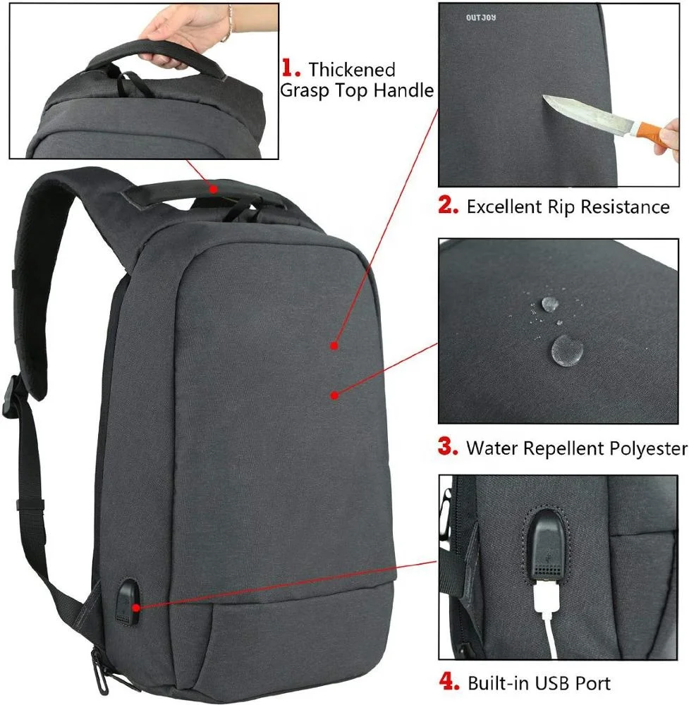 High Quality Dust Proof Backpack Anti Knife Bag Waterproof Cut Resistant  Slash-Fabric Backpack