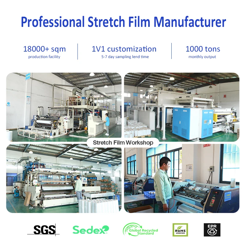Yalan Pack Factory Price Pallet Plastic Soft Packaging Film Lldpe Casting Transparent Package Carton Stretch Film Moisture Proof