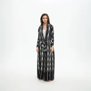 New Arrival 2025 Women's Luxury Abaya Dubai High-quality Pleated Printed Casual Loose Abaya One Size Miyake Women's Fashion Robe