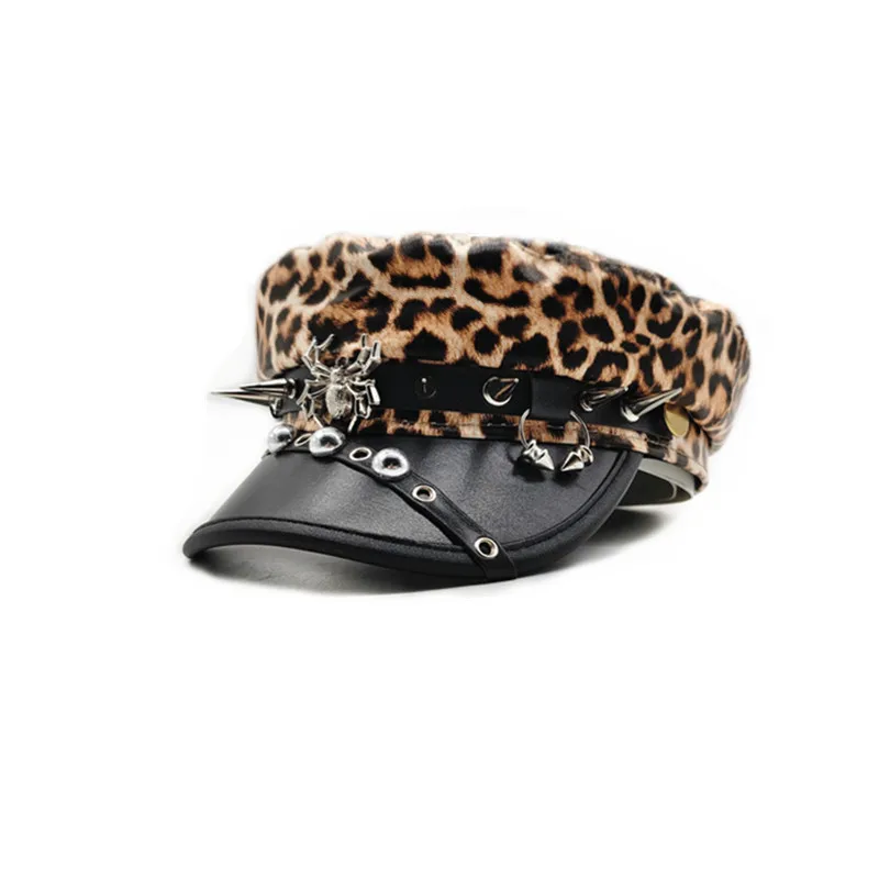 Shop Our Hot Sale Punk Rock Faux PU Leather Beret for Women display picture 2