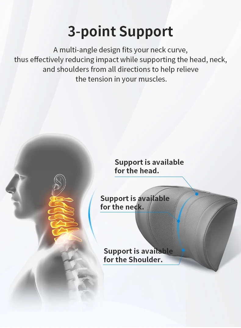 Height Adjustable Car Headrest With Hook Leather Kids Car Pillow Seat