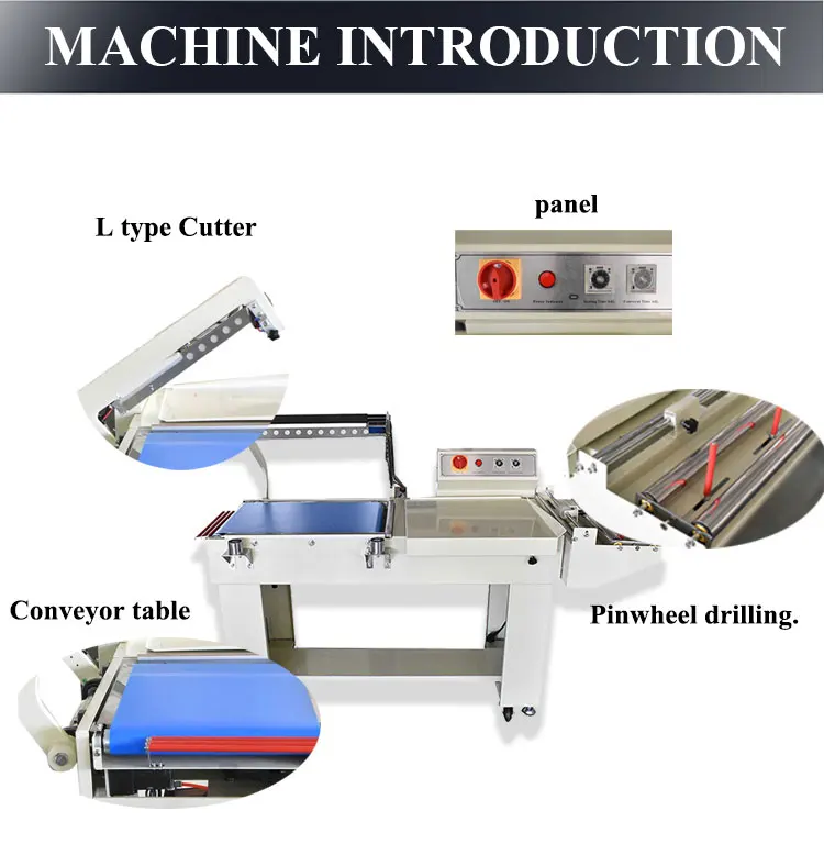 Semi Automatic Manual Thermal Cutting L Bar Heat Sealing Shrink Oven Wrapping Packaging Machine