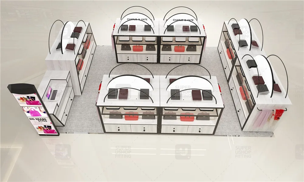 Custom LED Lighting Bag Display Shelf Fashionable Boutique