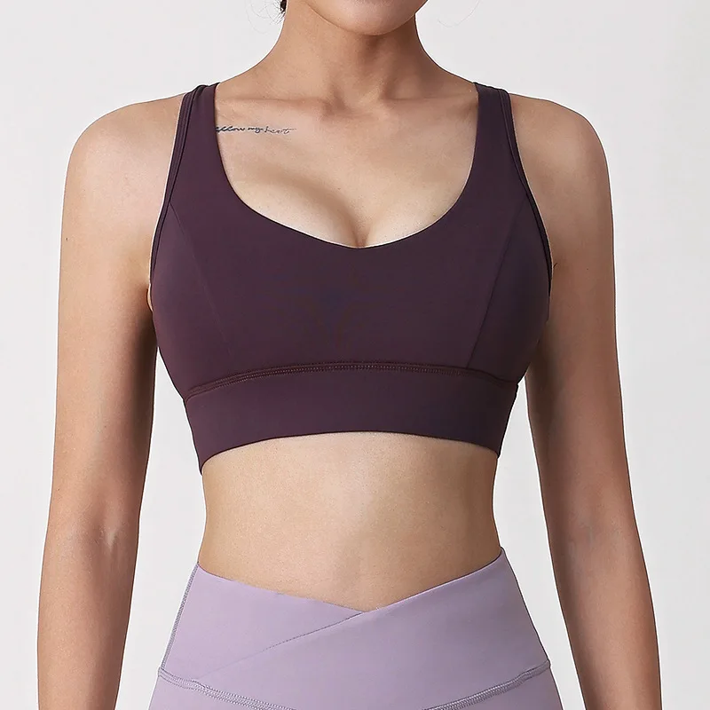 Sports Bra for Women, Medium-High Support Criss-Cross Back Strappy