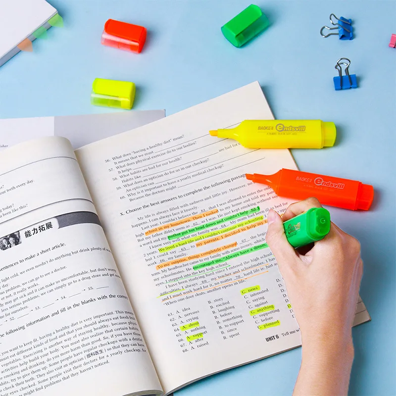 Высококачественные студенческие канцелярские принадлежности офисные с высоким освещением флуоресцентный маркер ручка многоцветный