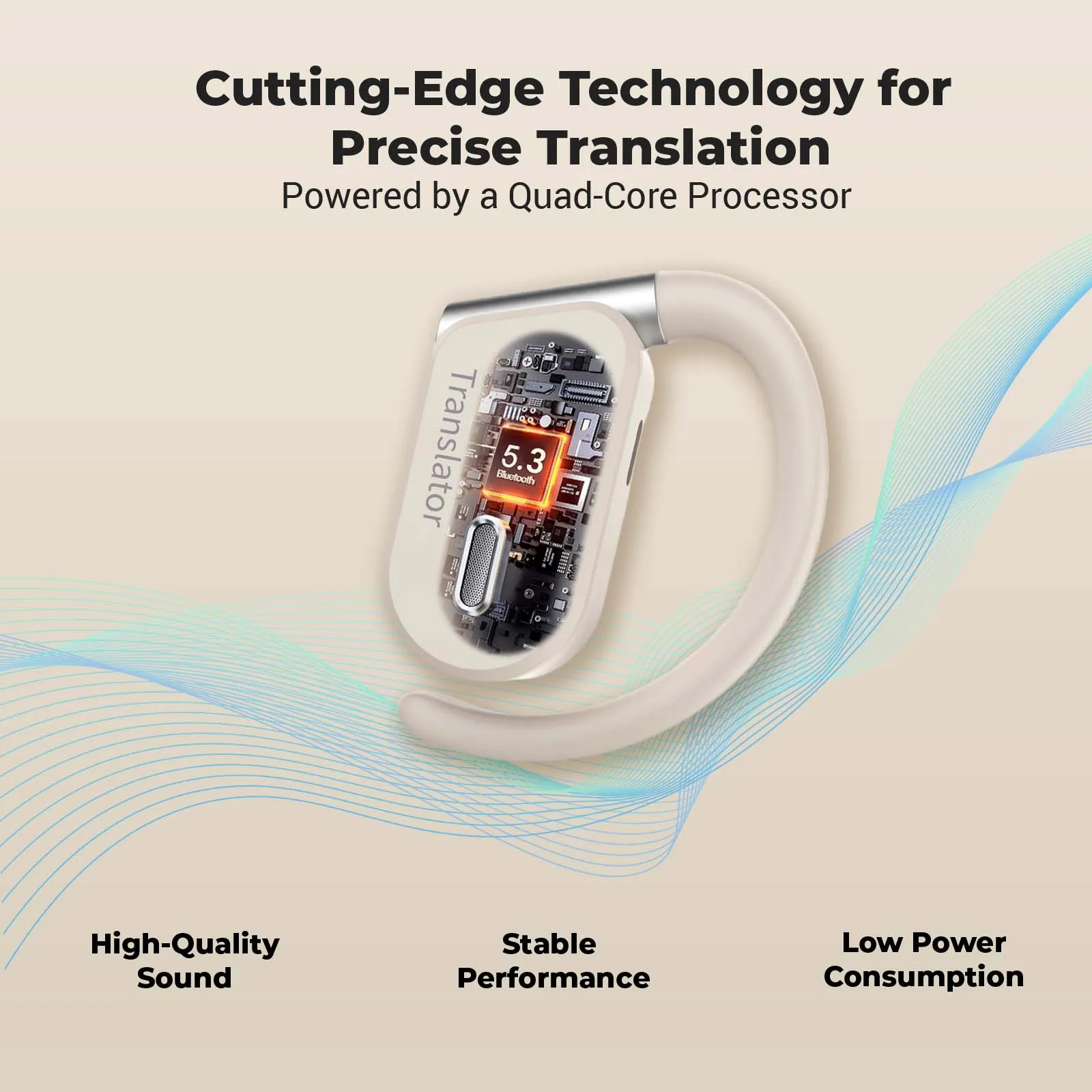 Wooask M9オープンイヤー式のAIワイヤレス翻訳イヤホン音楽通話新品未開封 Wooask M9 待望！耳を塞がずに翻訳が可能！オープンイヤー式のAI