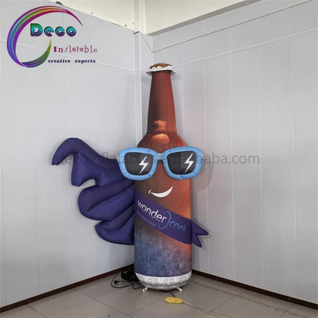 Customized Inflatable Beer Bottle Model Advertising Water Bottle Can Costumes Events Promotions Screen Usage Sea Available