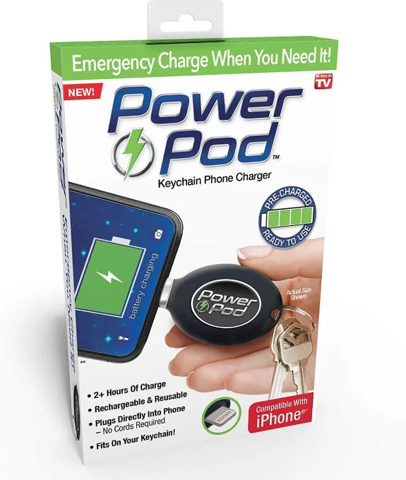 Hot Style Mobile Phone Emergency Power Bank Key Ring Portable Mini Charger  Mobile Power Pod Hug on Bag