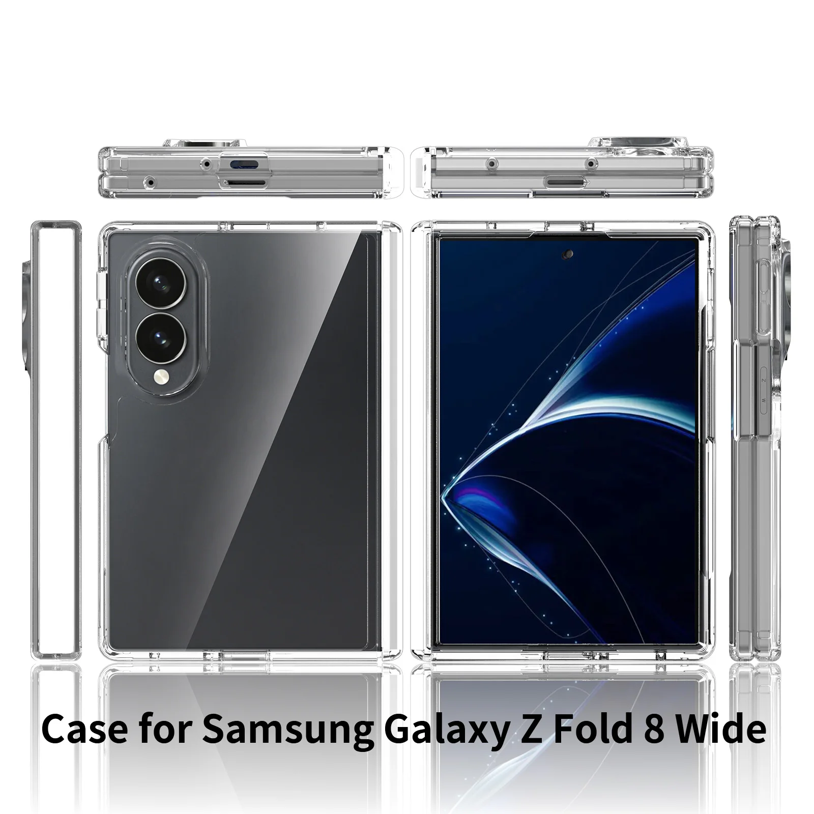 Laudtec  Clear Phone Case for Samsung Z Fold 8 Wide Shockproof Anti-Yellow Lightweight Multi-layer protection  Custom Logo OEM