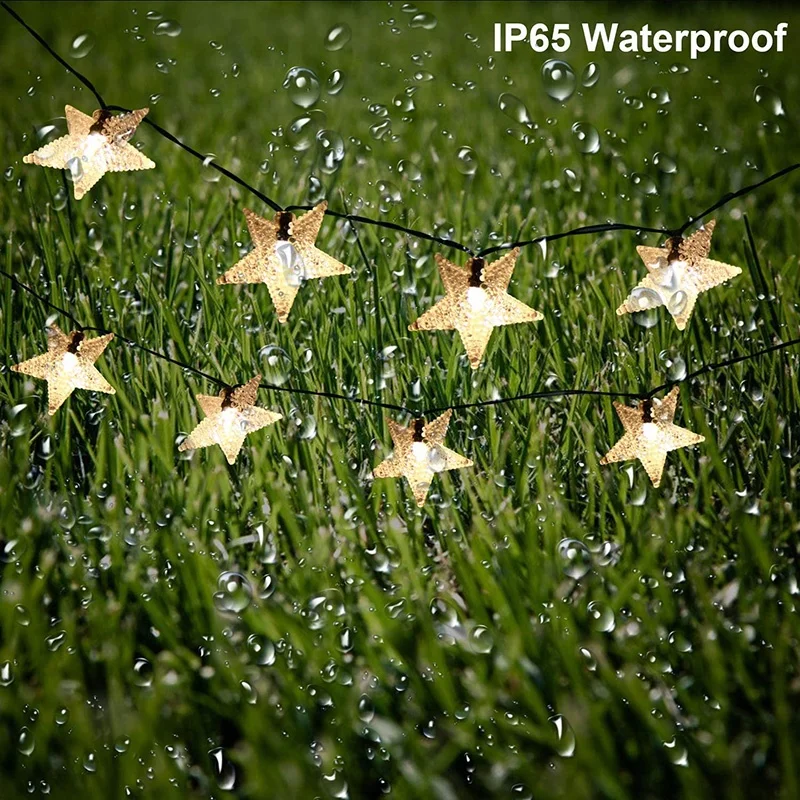 Водонепроницаемые гирлянды на солнечной батарее, 8 режимов