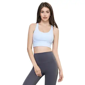 TOPKO Ready to Ship Girls Yoga Wear Fitness Cross Back Sports Underwear Solid Yoga Bra Women