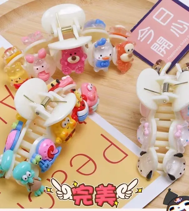 Оптовая продажа, Новое поступление, детский зажим из губки с изображением медведя-клубники, хвоста, для женщин, для детей