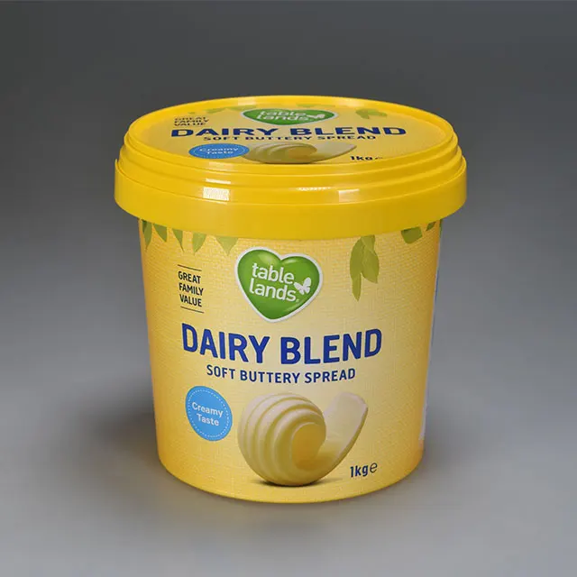 Custom 1000ML Disposable Round Bucket Iml Container Plastic Ice Cream Tub 1L Butter Icecream Packaging