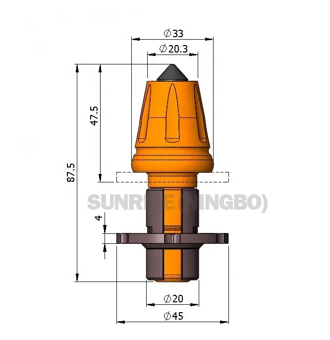 Bullet Conical Rotary Concrete Drilling Cutting Bits Road Milling Teeth