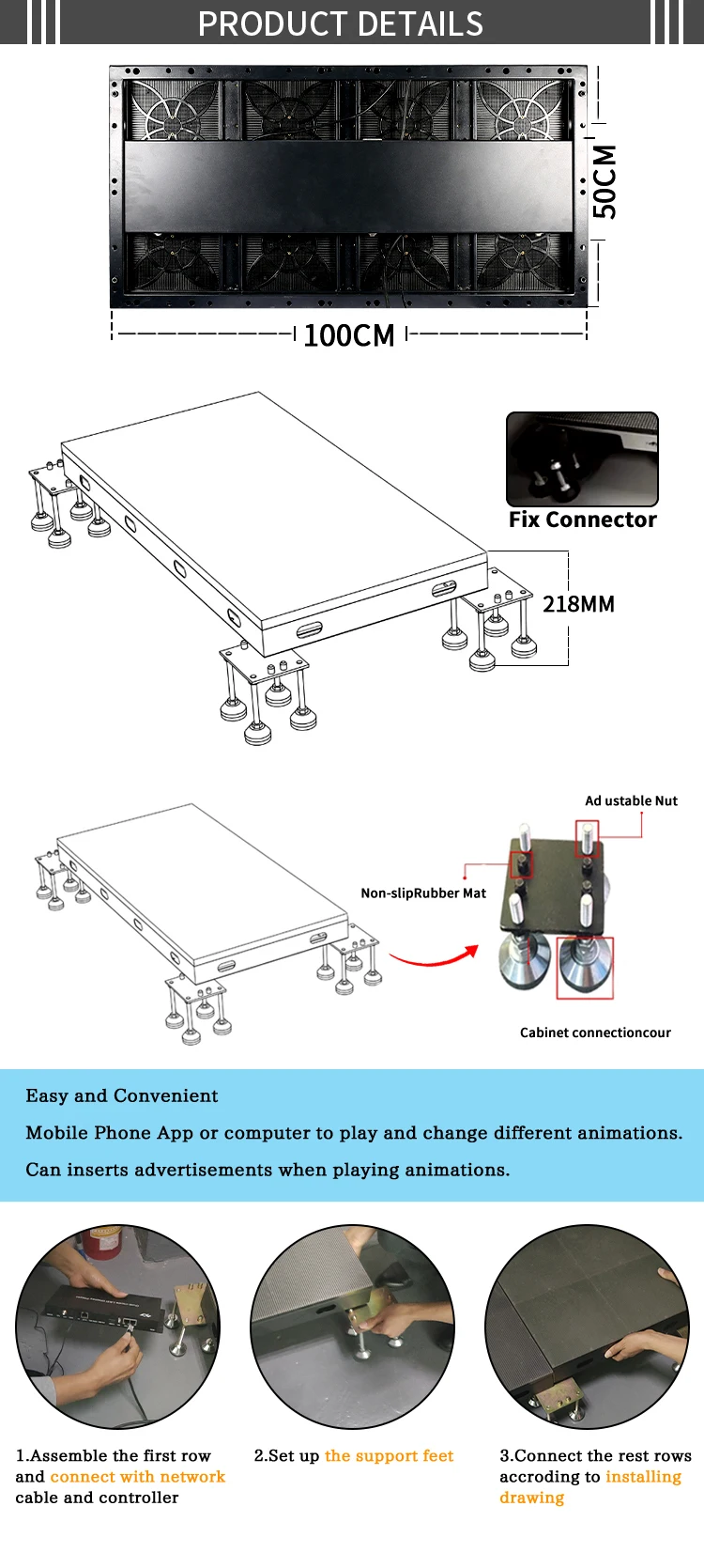 P2.604 P2.976 P3.91 P4.81 China hd indoor outdoor rentals Screen floor led screen night club dance floor led display scr