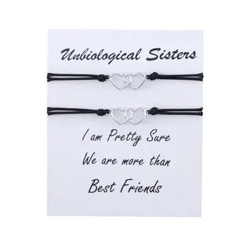 My Non-biological Soul Sister Best Friend Matching Friendship Infinity Compass Lotus Knot Charm Couple Bracelets