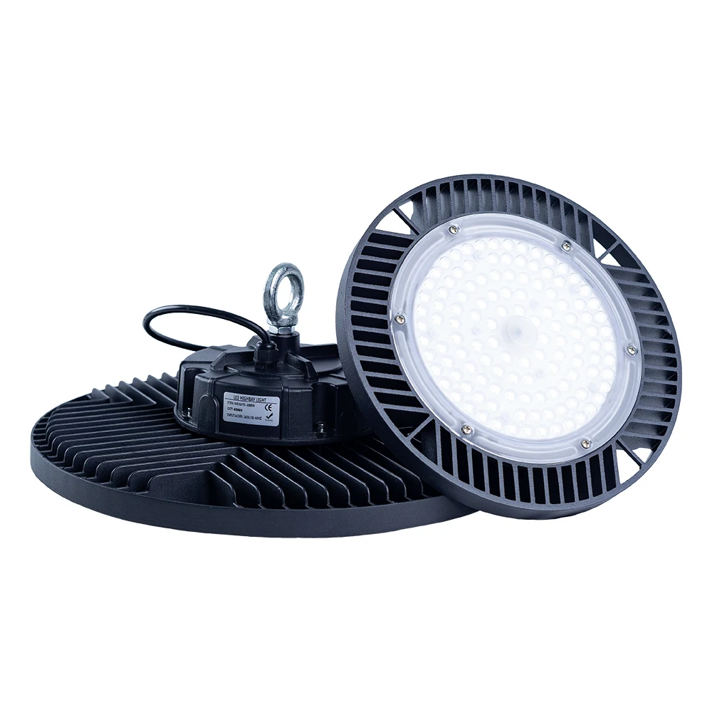 Factory Warehouse Lighting Fixture Industrial Commercial Lamp Workshop SMD 100W 150W 200W UFO LED High Bay Light