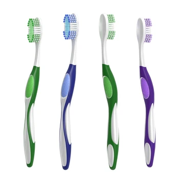 Manual Toothbrush for Adult With Nylon PBT Bristles Triple-Colored Toothbrush Handle Adult Toothbrush Cleaning Supermarket Type
