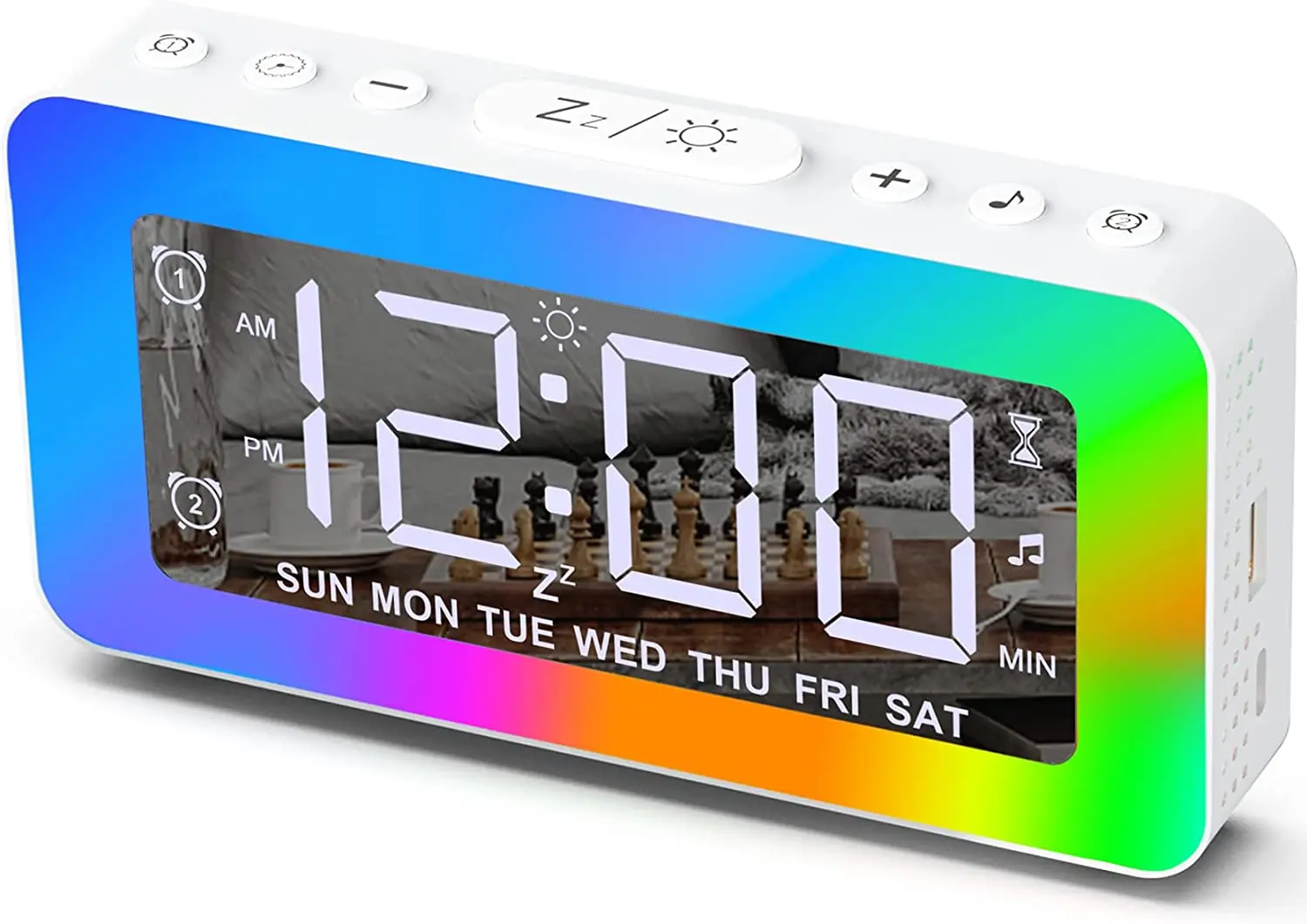 Fabrik Private Mold Moderne Schreibtisch Uhr Digital Led Spiegel Digitaluhr Und Usbanschluss