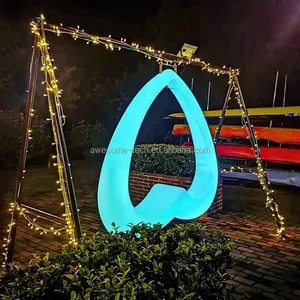 Colorful Outdoor Amusement Hanging LED Glowing Patio Swing Chair Waterproof Color Changing 16 Colors