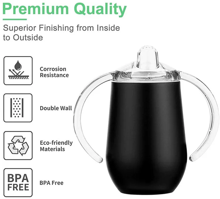 10oz Stainless Steel Double Wall Insulated Blank Baby Bottle Feeding Supplier Sublimation Sippy Cups Tumbler Sublimation