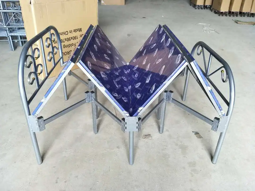Portable Camping Bed Frame Single Sofa Bed Pace Saving Metal Folding  Bedroom Furniture Hospital Bed
