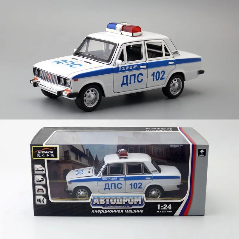 Модель полицейской машины в 1:24 масштабе, 2106, русская Лада, модель автомобиля из сплава, имитация автомобиля, 1/24, литые модели автомобилей, игрушки| Alibaba.com