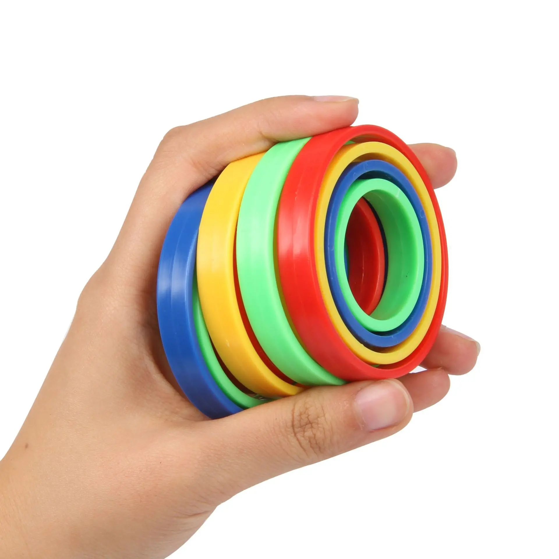 Spinning Gyroscope Rings Novelty Finger Gyro Orbiting Rings Spinner Four Circle Four Color Ring ...