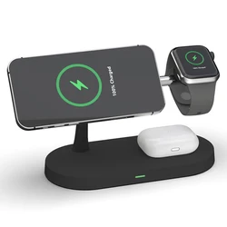 Hot Design Novelties Of Qi 15w Wireless Zinc Alloy Body 4in 1 Magnetic Mount Wireless Phone Charger