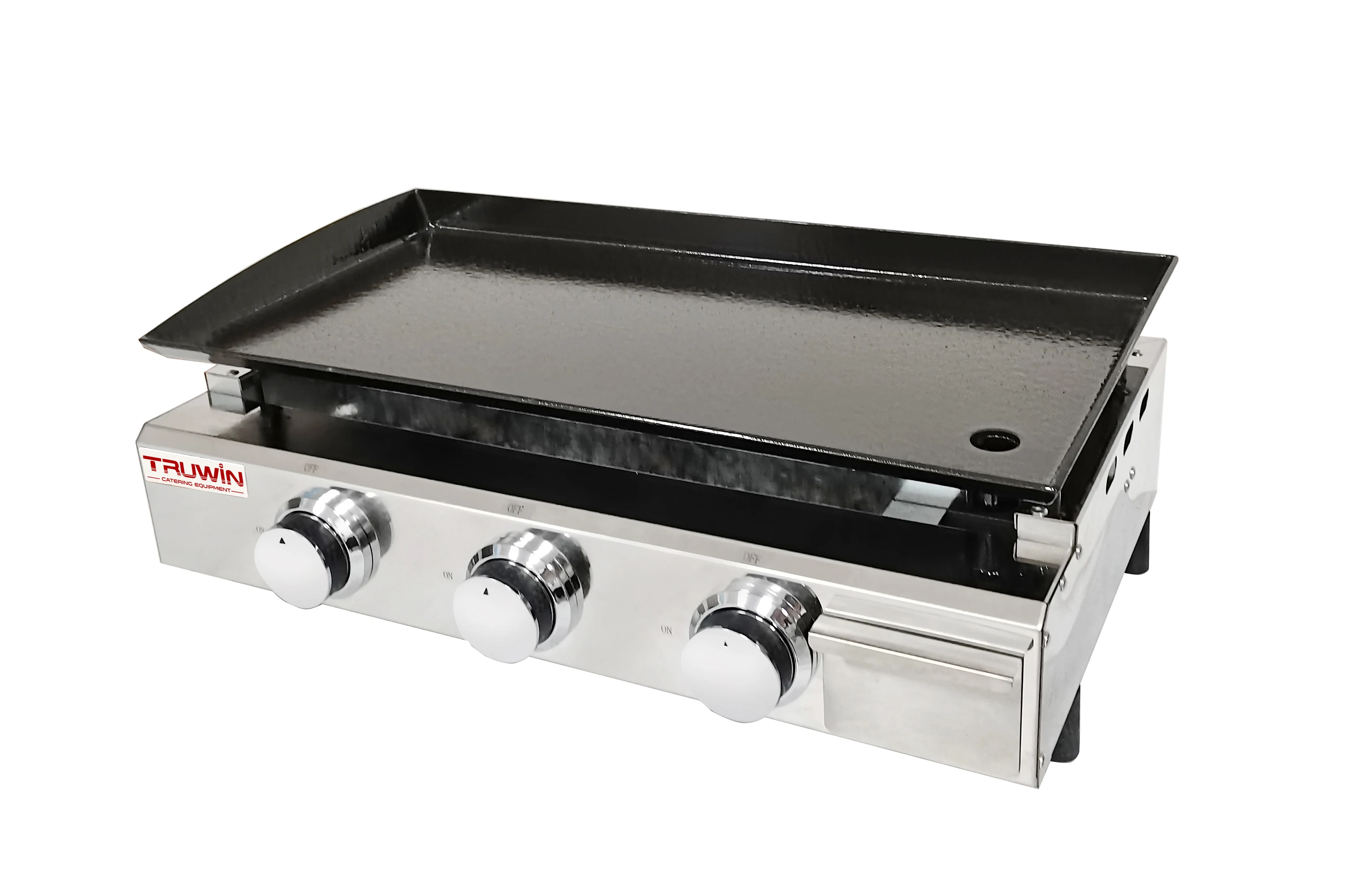 2 Burners Portable Gas Plancha Table Top Flat Plate Gas Griddle For