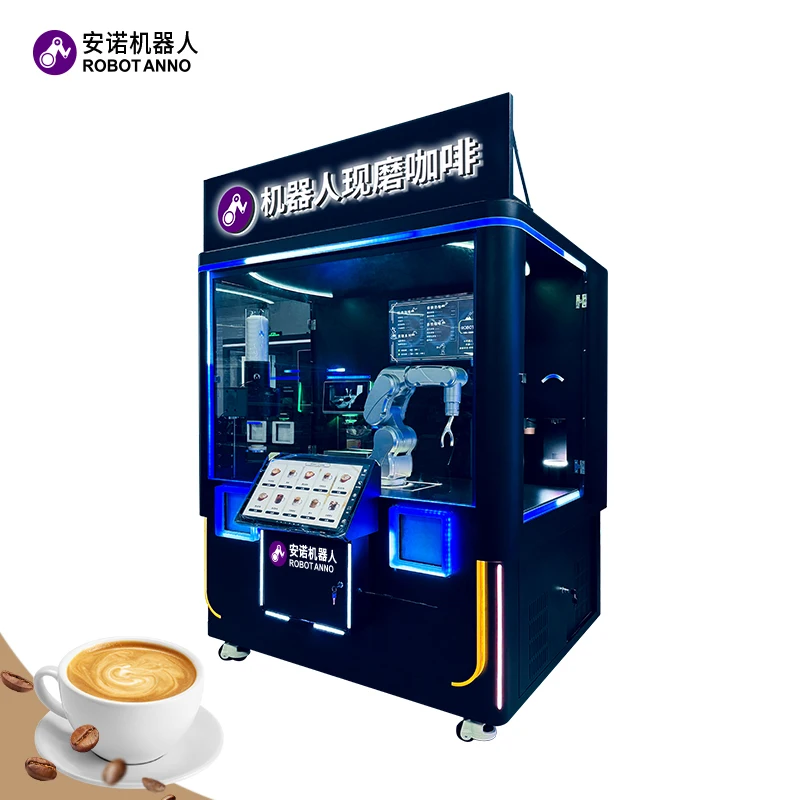 RobotAnno Best Price Coffee Robot Barista Vending Machine Automatic Robotic Ice Coffee Kiosk with Touch Screen