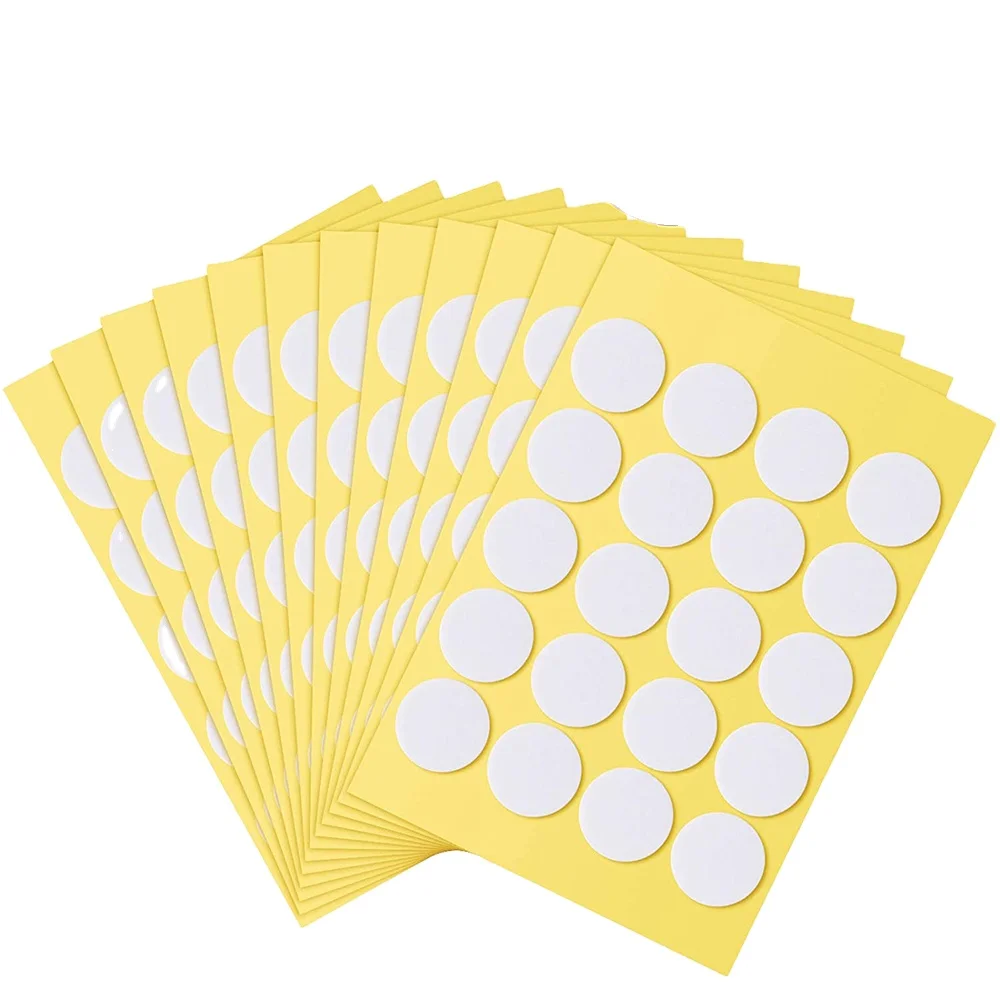 Worown 1200pcs White Candle Wick Stickers Heat Resistance Double-Sided Stickers for Candle DIY Making Candle Making Sticker